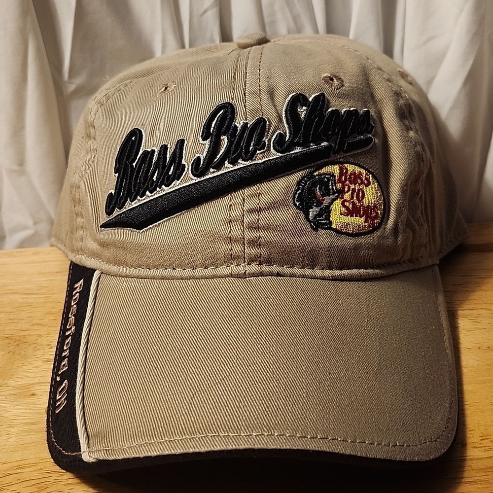 Bass Pro Shops Tan and Black Velcroback Hat - New